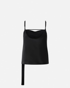 Pinko Satin Vest Top With Light Draping Limo Black