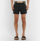 Fendi - Striped Cotton-Blend Tech-Jersey Shorts - Men - Black