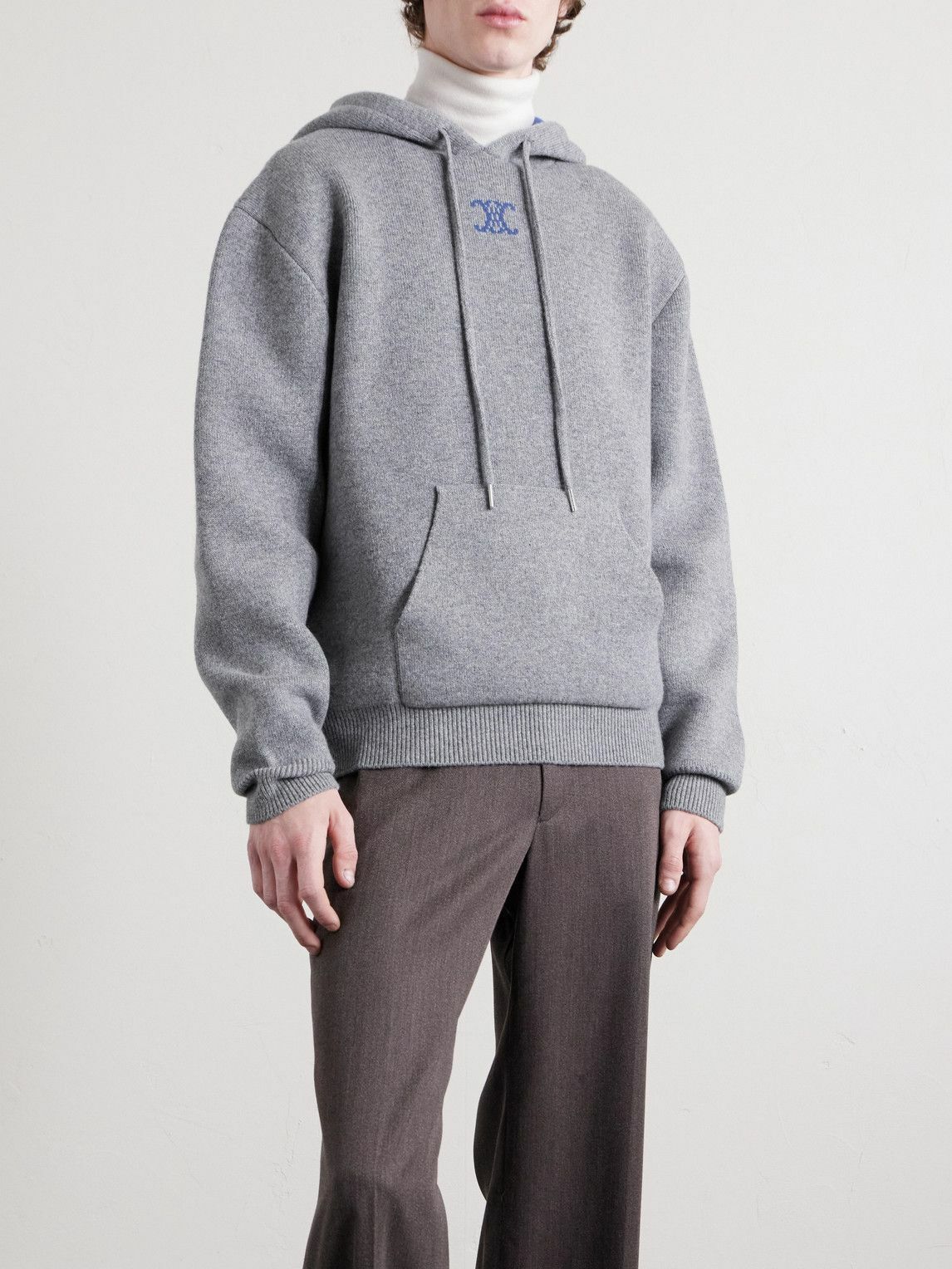 CELINE - Cashmere-Blend Hoodie - Gray