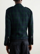 Greg Lauren - Brando Belted Checked Wool Jacket - Green