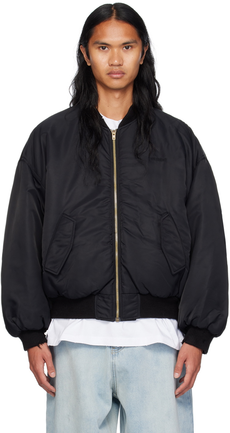 Phoebe English Black Corduroy Double Collar Bomber Jacket Phoebe English