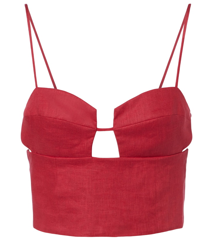 Photo: Cala de la Cruz Imperia cutout linen crop top