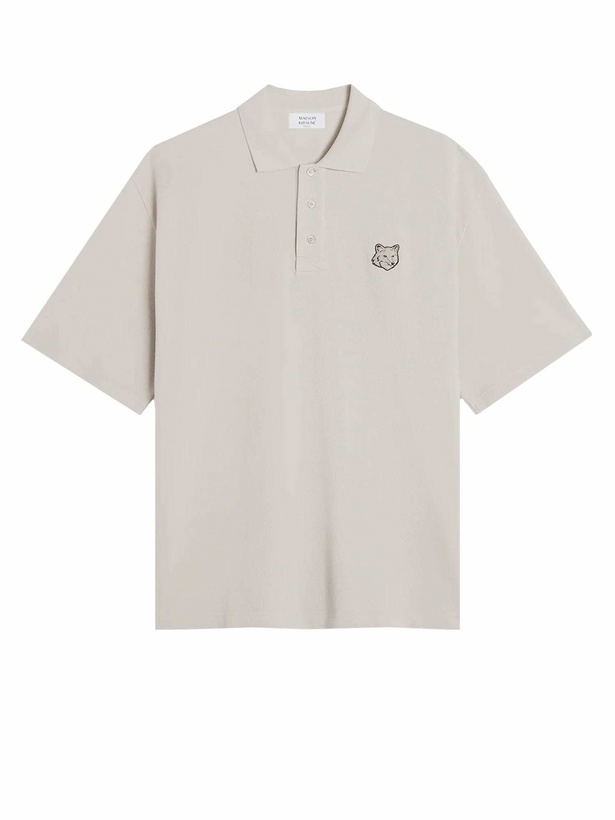 Photo: Maison Kitsuné Cotton Polo Shirt With Bold Fox Head Patch