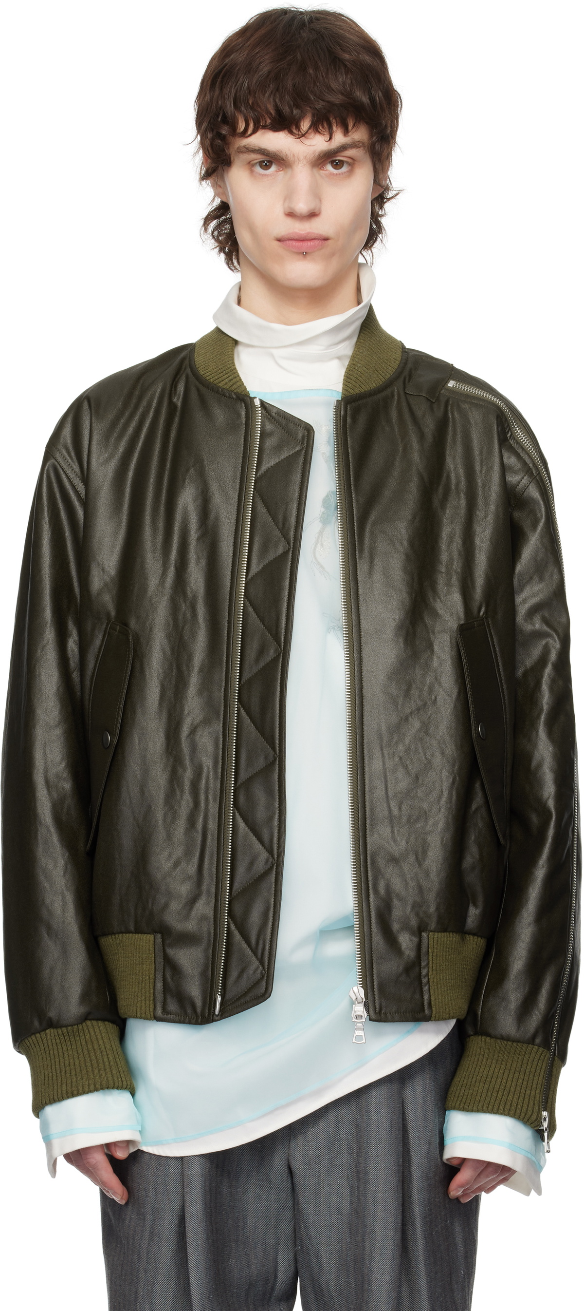 khaki-faux-leather-bomber-