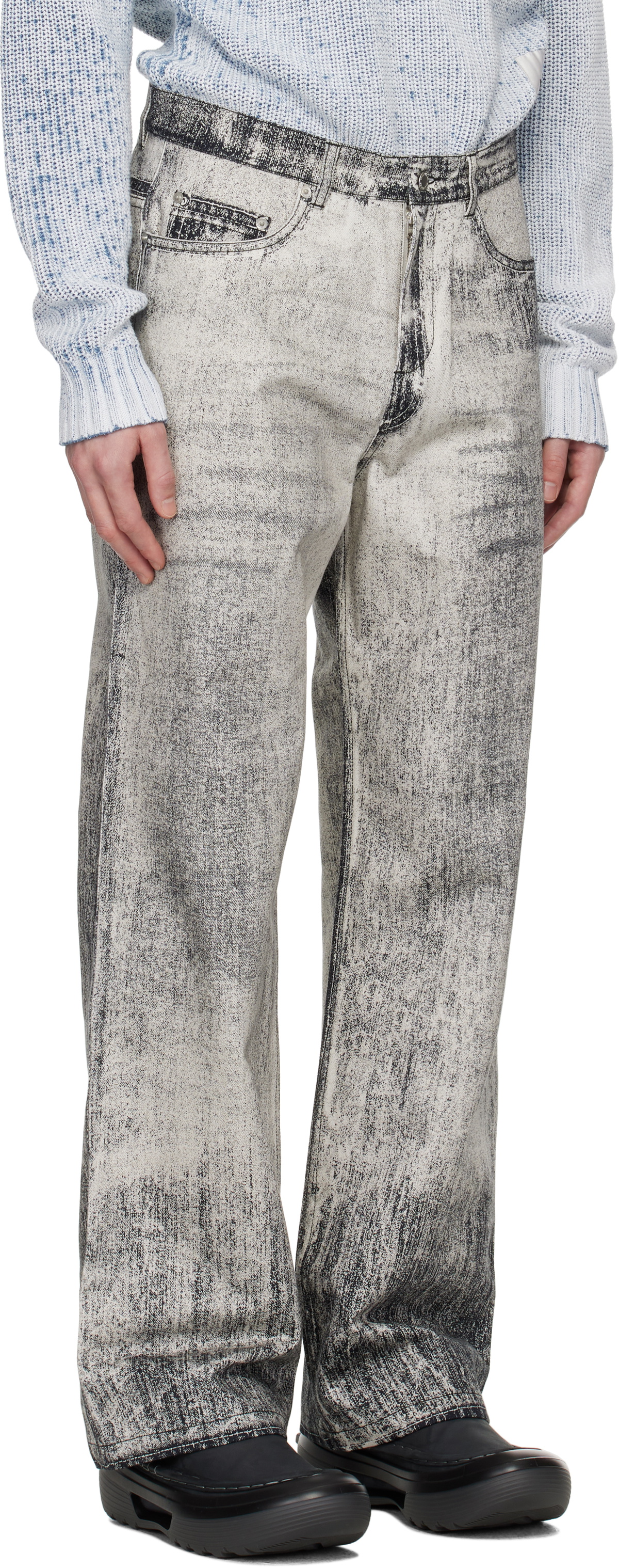 CAMPERLAB Gray Paint Print Jeans