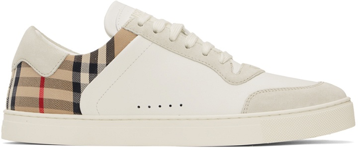 Photo: Burberry White Check Sneakers
