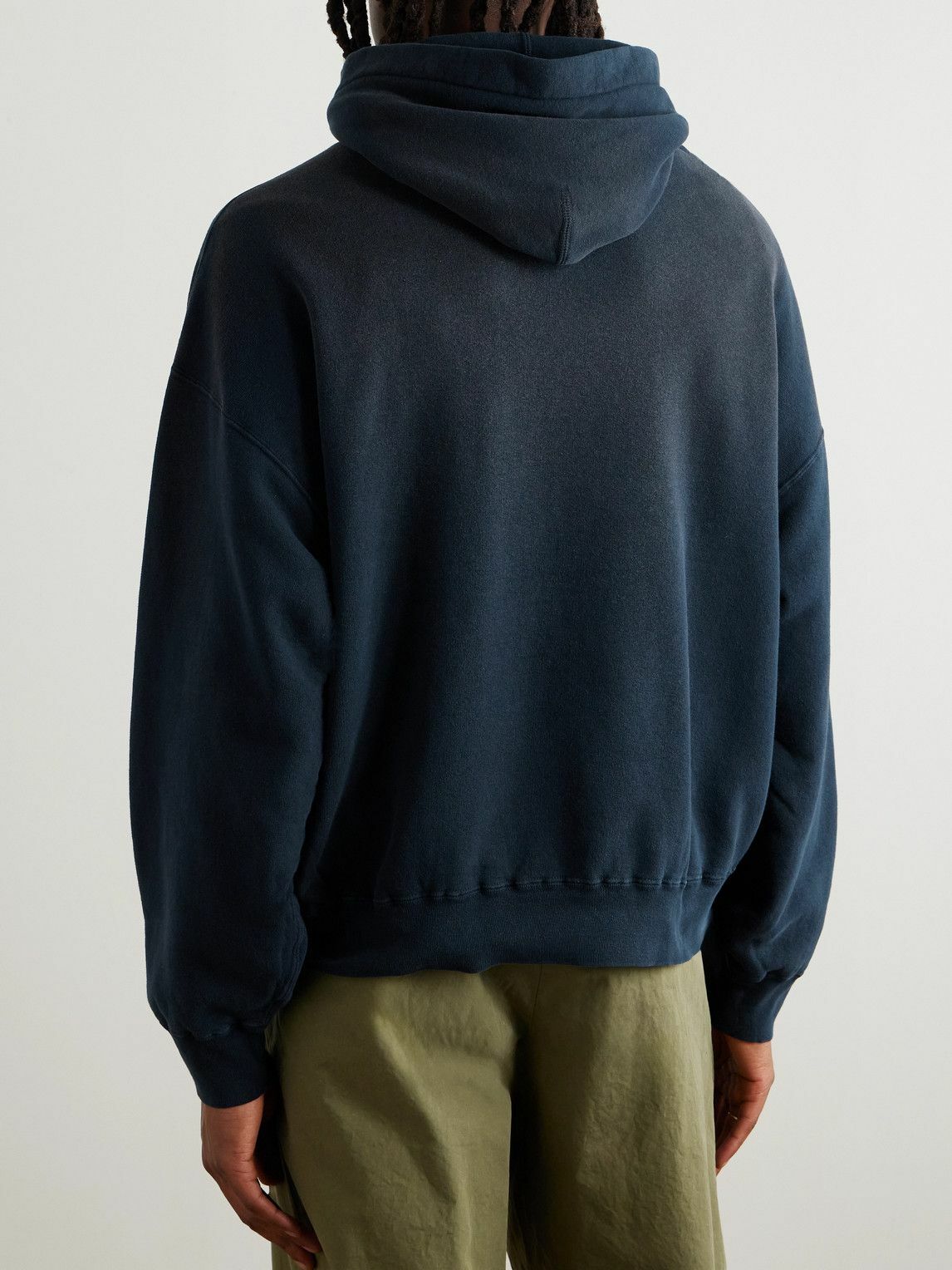 Remi Relief - Printed Cotton-Jersey Hoodie - Black