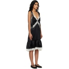 Marc Jacobs Black Satin Lace Slip Midi Dress