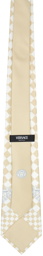 Versace Beige & White Shovel Tie