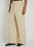 Lemaire Wide-leg Silk-blend Trousers Off White