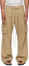 Raimundo Langlois Tan Double Fly Cargo Pants