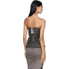 Rick Owens Gray Tower Bustier Denim Top