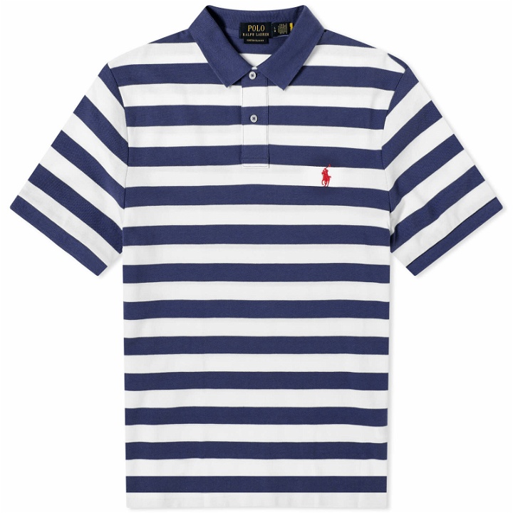Photo: Polo Ralph Lauren Men's Bold Stripe Polo Shirt in Newport Navy/White