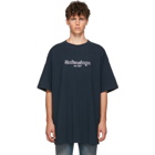 Balenciaga Navy and White Est. 1917 T-Shirt