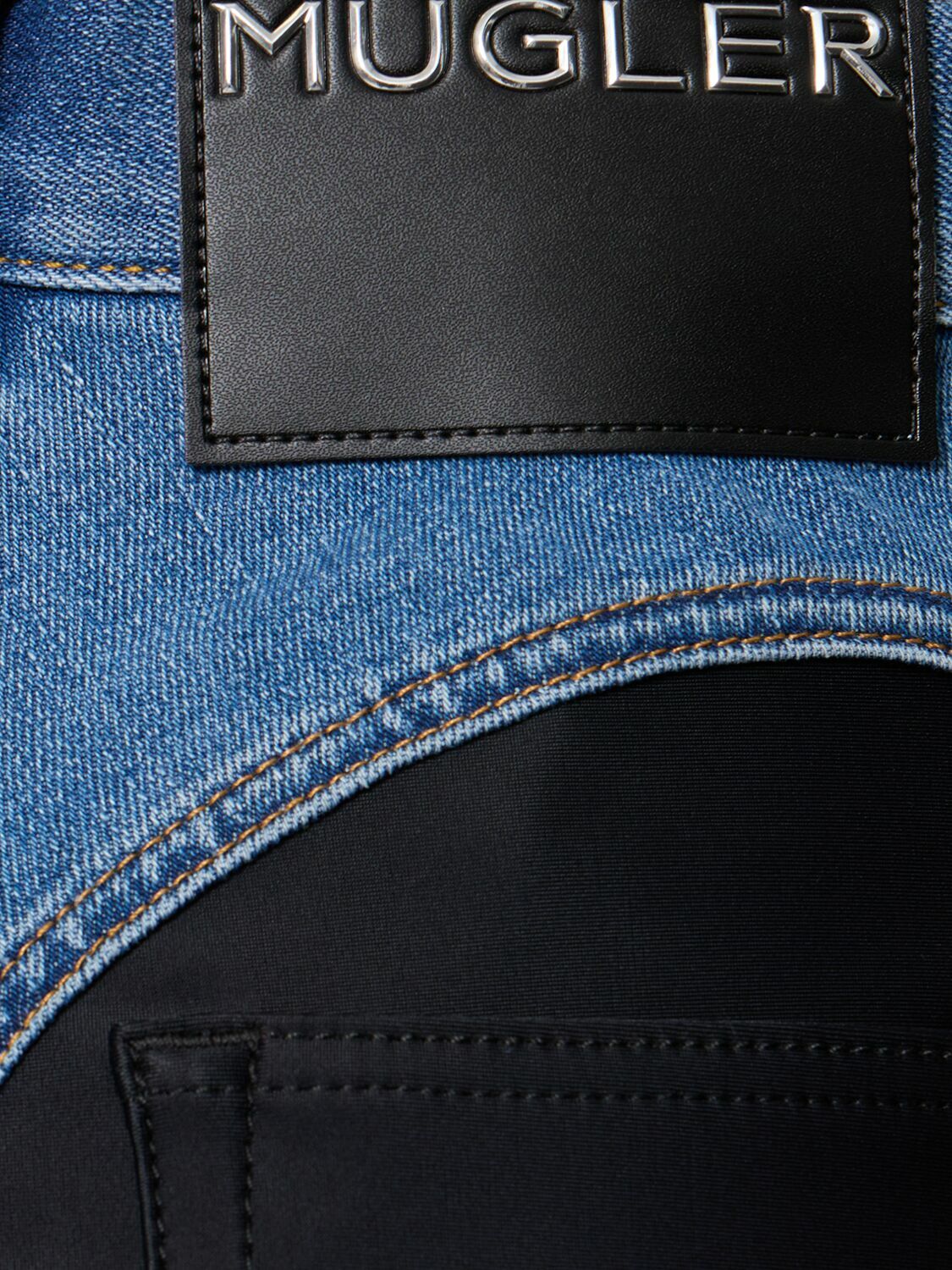 MUGLER Cotton Denim Shorts Mugler
