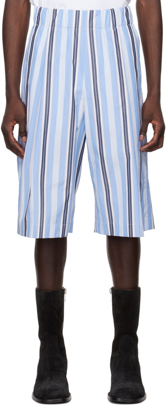 Photo: Dries Van Noten Blue Striped Shorts