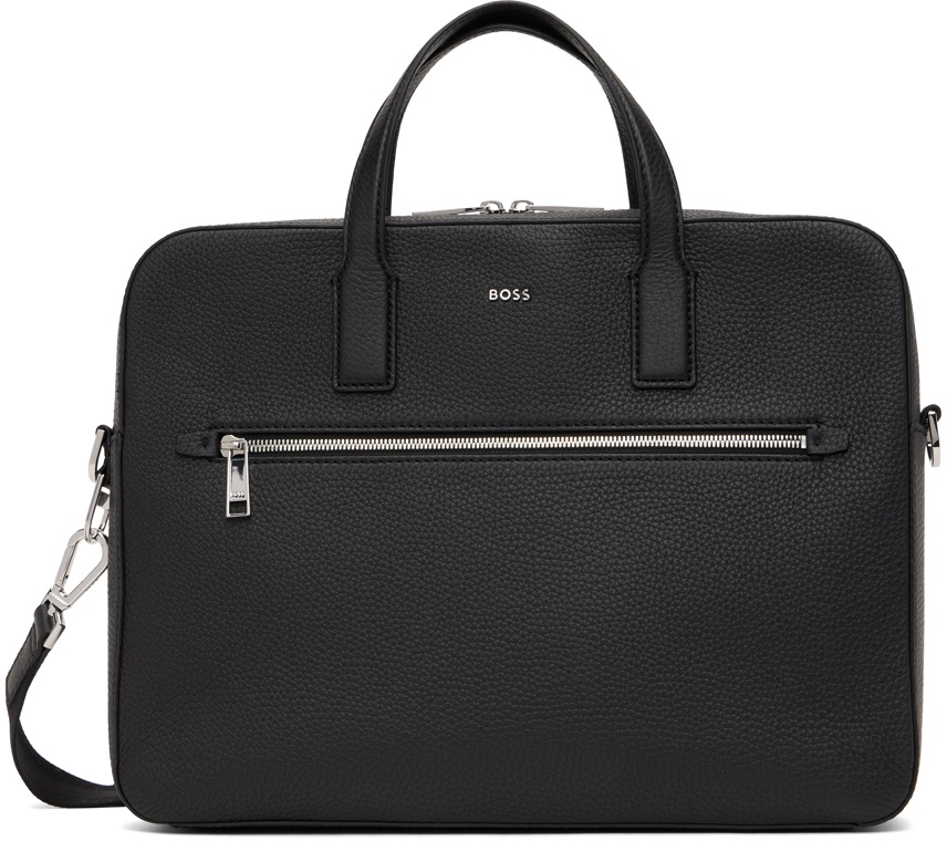 BOSS Black Leather Briefcase BOSS