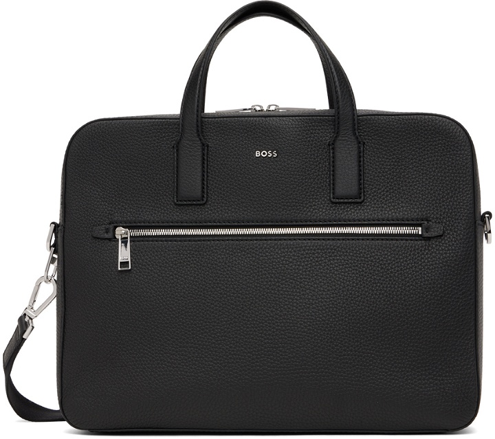 Photo: BOSS Black Leather Briefcase