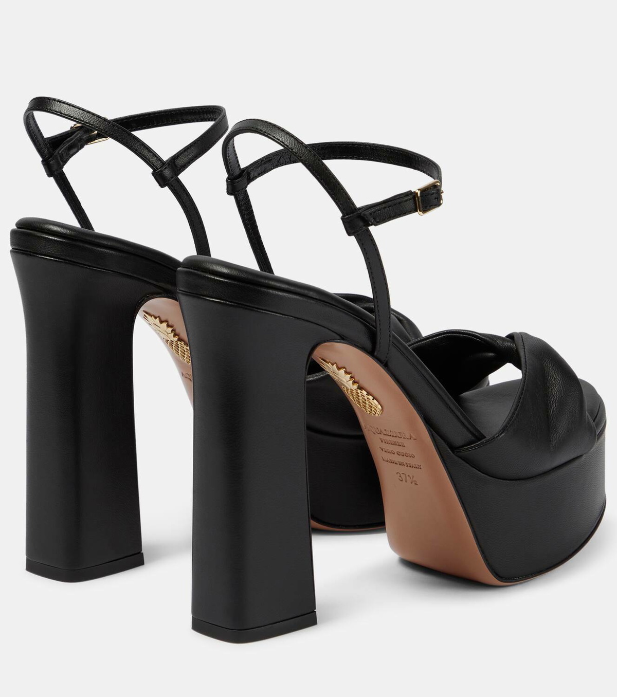 Aquazzura Twist Plateau 120 leather platform sandals