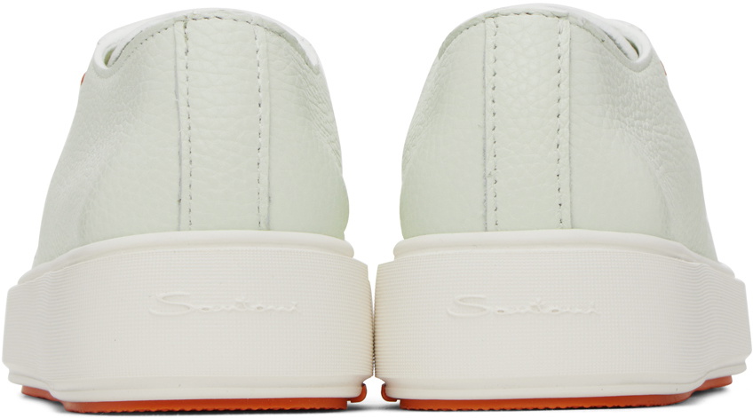 Santoni White Tumbled Sneakers