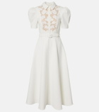 Rebecca Vallance Parrish belted lace-trimmed midi dress