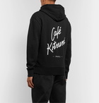 Café Kitsuné - Logo-Print Loopback Cotton-Jersey Hoodie - Black