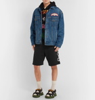 Gucci - Wide-Leg Logo-Print Loopback Cotton-Jersey Drawstring Shorts - Men - Black