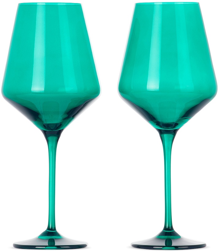 Photo: Estelle Colored Glass Green Wine Glass Set