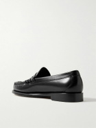 G.H. BASS - Weejuns Heritage Larson Weave Polished-Leather Penny Loafers - Black