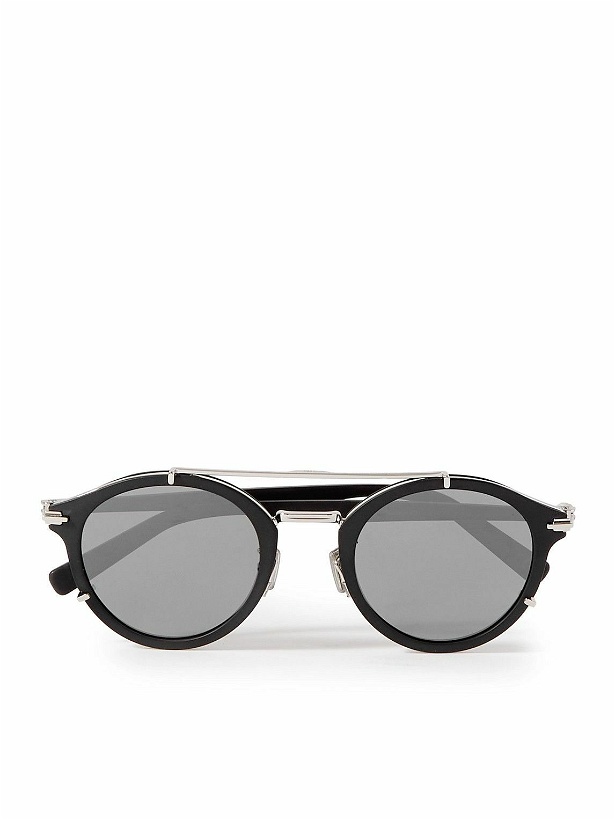 Photo: Dior Eyewear - Blacksuit R7U Acetate and Silver-Tone Round-Frame Sunglasses
