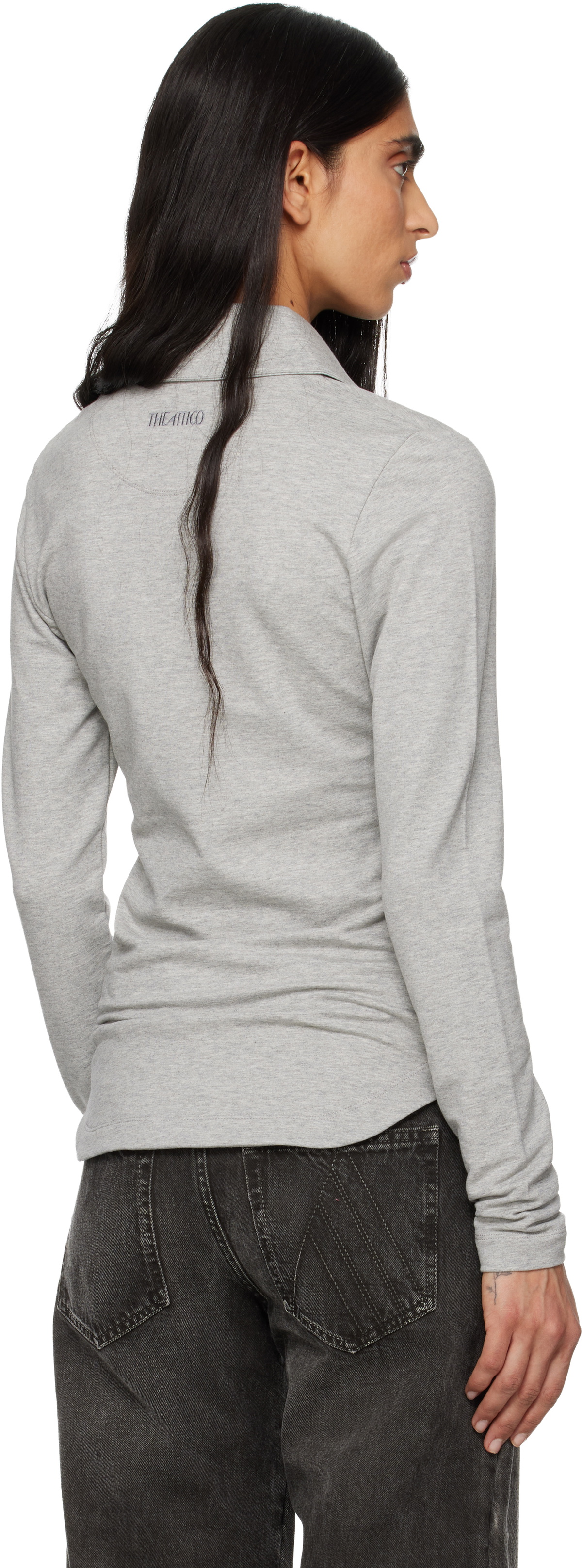 The Attico Grey Light American Fleece Polo