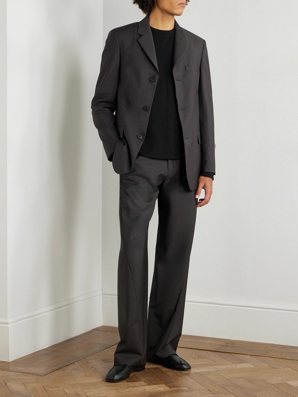 The Row - Mista Straight-Leg Virgin Wool and Mohair-Blend Trousers - Brown