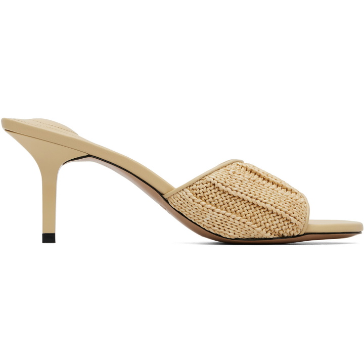 Photo: JACQUEMUS Beige 'The Cubisto Mules' Heeled Sandals