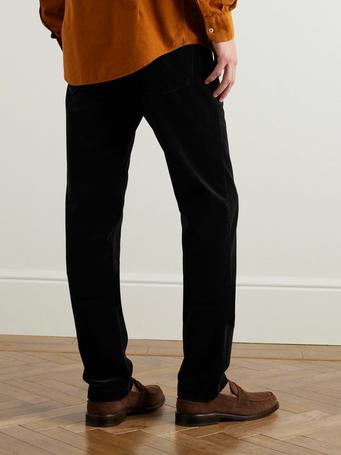 Massimo Alba | Alunga Slim-Fit Cotton-Velvet Trousers | Men | Blue | UK/US  30 | MILANSTYLE.COM