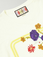 GUCCI - Embroidered Slub Linen-Jersey T-Shirt - White