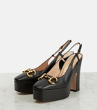 Gucci - Horsebit leather slingback pumps