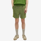 Drôle de Monsieur Men's Monogram Shorts in Green
