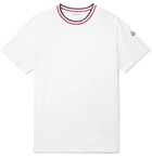 Moncler - Striped Webbing-Trimmed Cotton-Jersey T-Shirt - Men - White