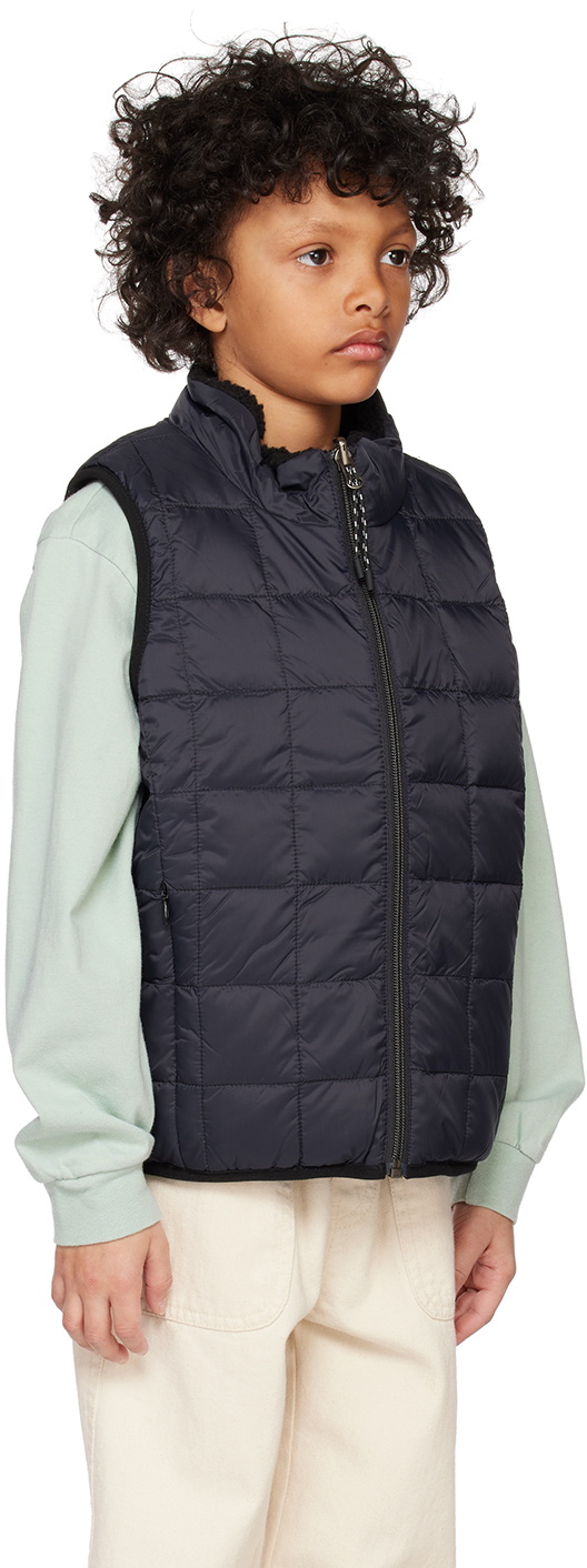 TAION Kids Black Quilted Reversible Vest Taion Extra