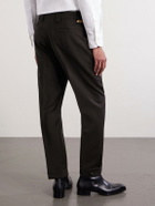 Versace - Straight-Leg Wool and Mohair-Blend Trousers - Brown