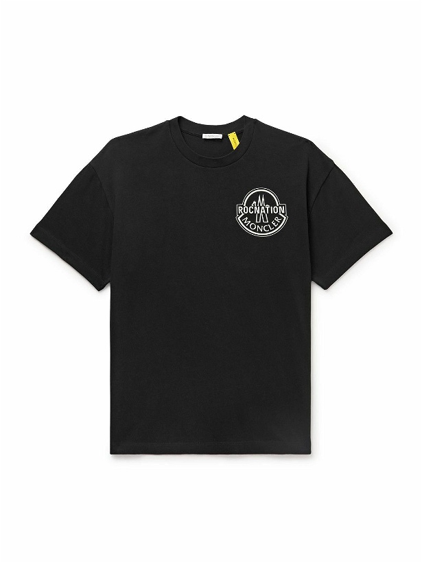 Photo: Moncler Genius - Roc Nation by Jay-Z Logo-Print Cotton-Jersey T-Shirt - Black