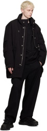 Wooyoungmi Black Funnel Neck Down Coat