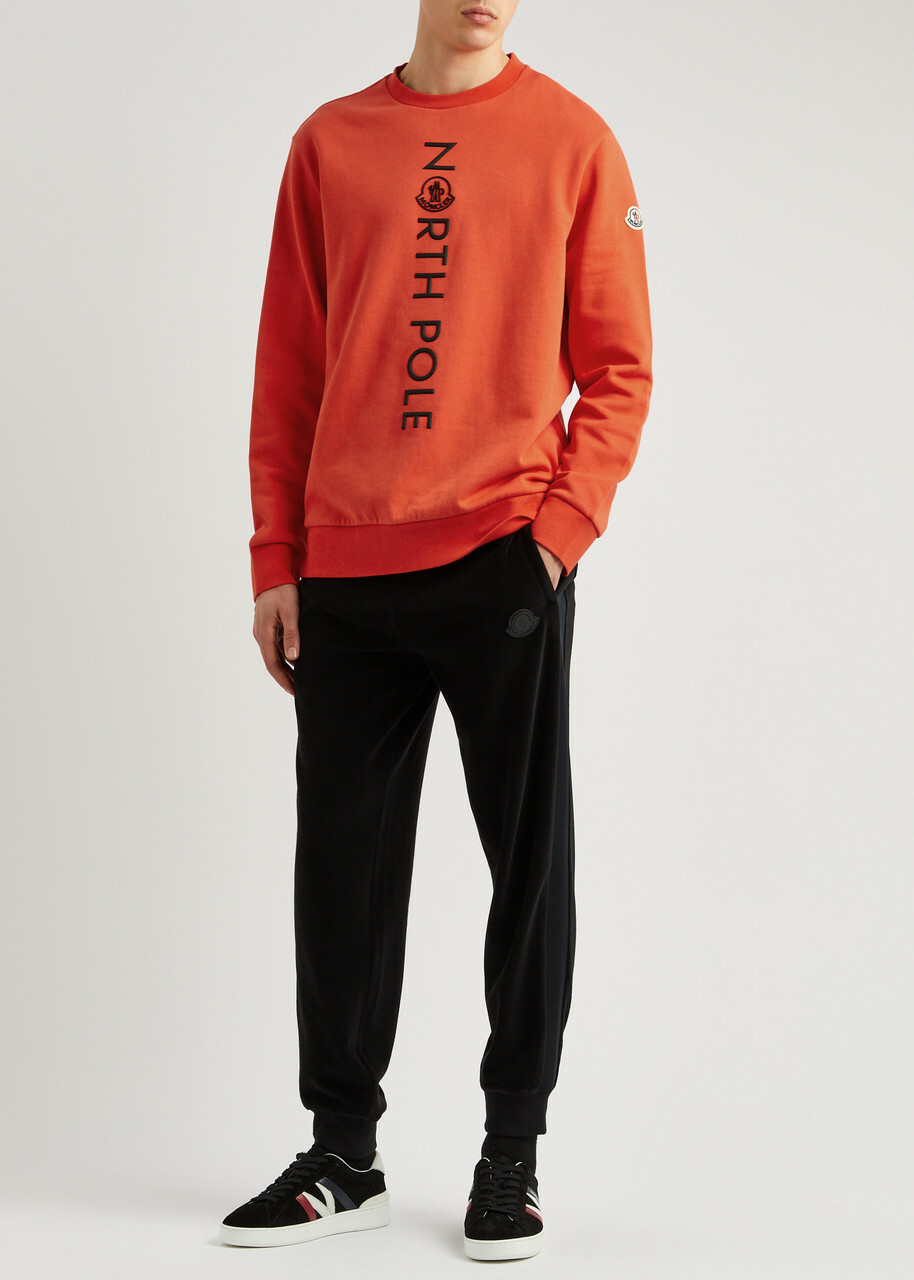 Moncler Logo Cotton Sweatshirt Orange Moncler