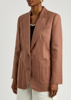 Zimmermann Illuminate Linen Blazer Brown