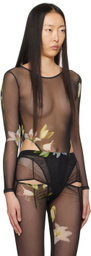 Puppets and Puppets Black Carly Bodysuit