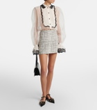 Valentino Cotton-blend tweed miniskirt