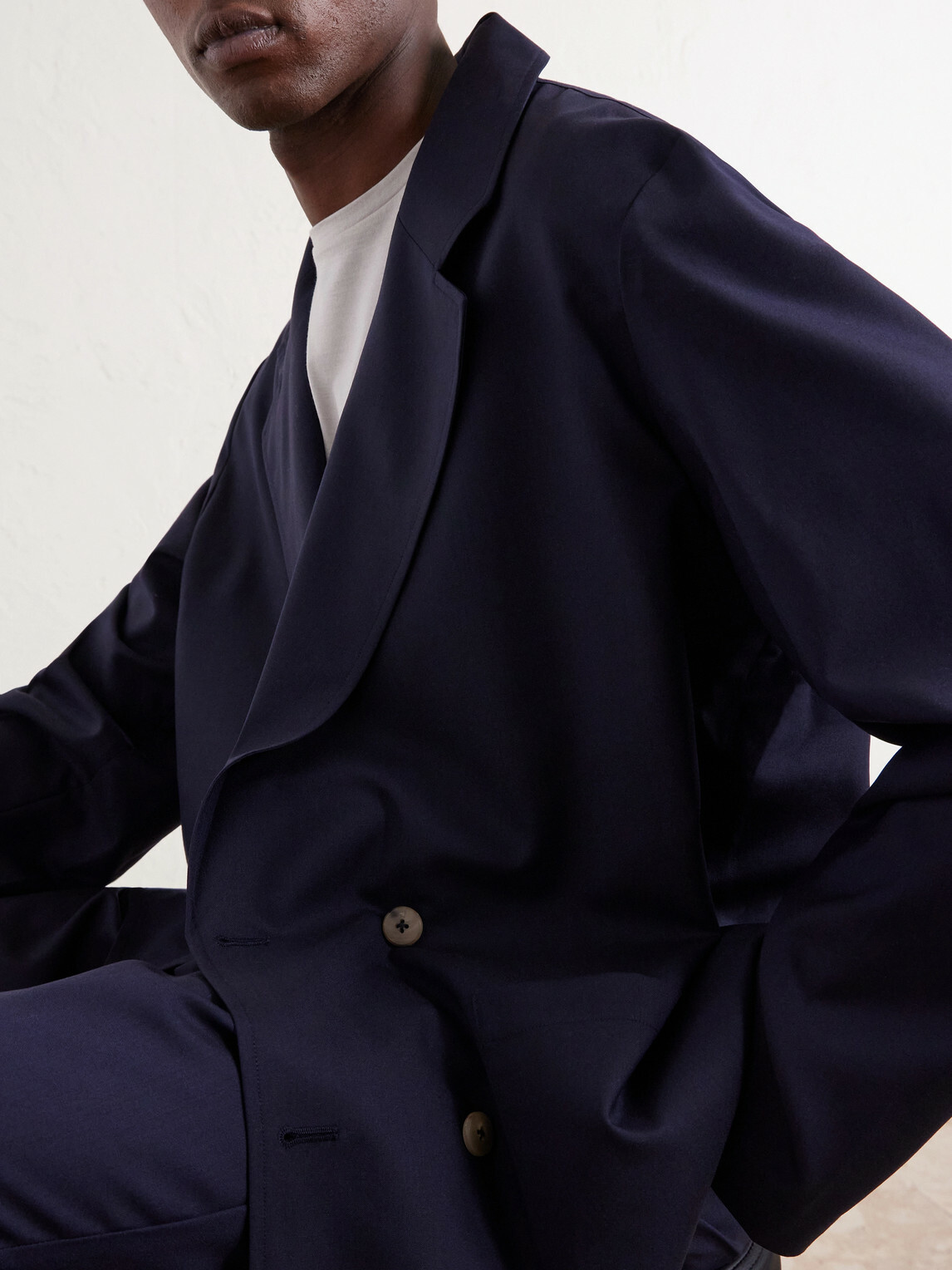 De Bonne Facture - Double-Breasted Wool Suit Jacket - Blue
