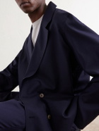 De Bonne Facture - Double-Breasted Wool Suit Jacket - Blue