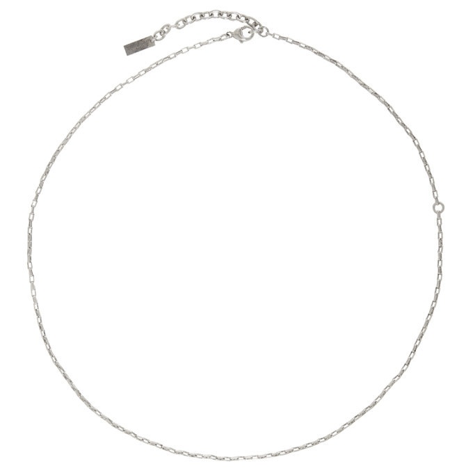 Photo: Saint Laurent Silver Oxide Tube Necklace
