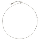 Saint Laurent Silver Oxide Tube Necklace